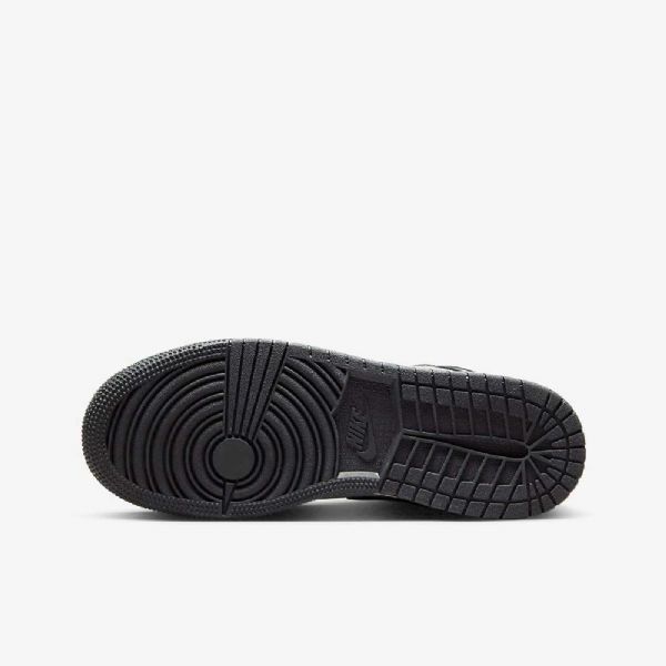 Nike Air Jordan 1 Mid Tops Sko Barn Svarte Rød Mørke
