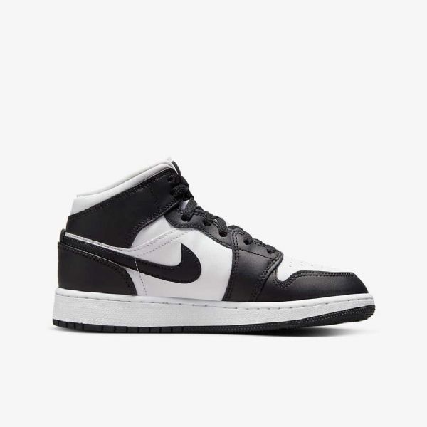 Nike Air Jordan 1 Mid Tops Sko Barn Svarte Rød Mørke