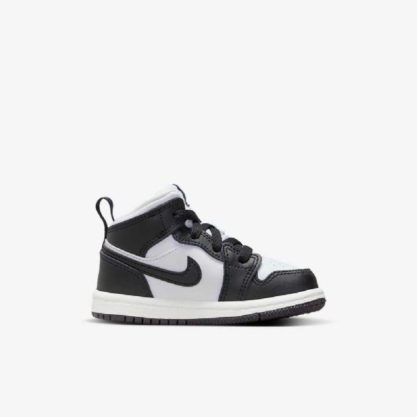 Nike Air Jordan 1 Mid Tops Sko Barn Svarte Rød Mørke