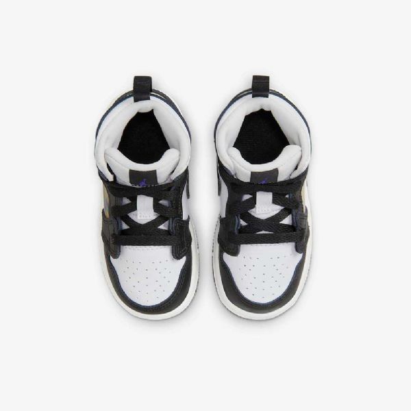 Nike Air Jordan 1 Mid Tops Sko Barn Svarte Rød Mørke
