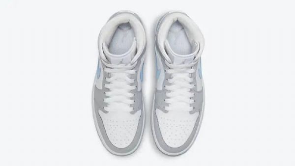 Nike Air Jordan 1 Mid Tops Sko Dame Grå Blå