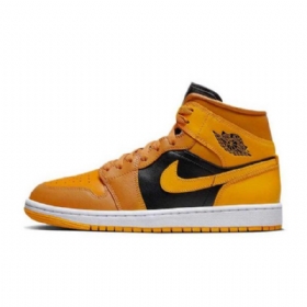 Nike Air Jordan 1 Mid Tops Sko Dame Gul Gull
