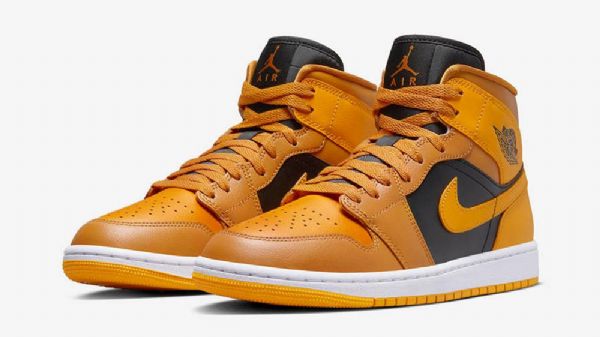 Nike Air Jordan 1 Mid Tops Sko Dame Gul Gull