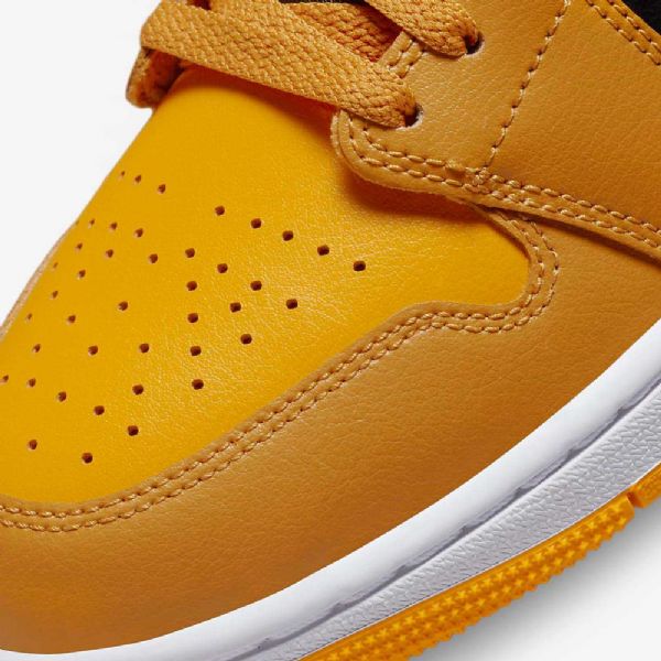 Nike Air Jordan 1 Mid Tops Sko Dame Gul Svarte