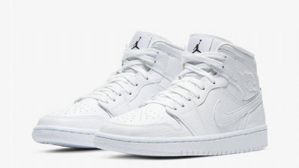 Nike Air Jordan 1 Mid Tops Sko Dame Hvite
