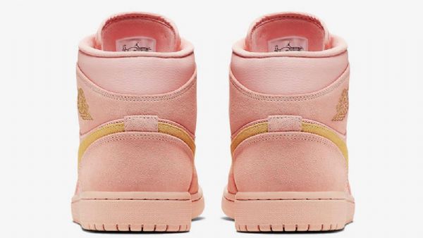 Nike Air Jordan 1 Mid Tops Sko Dame Korall Gull