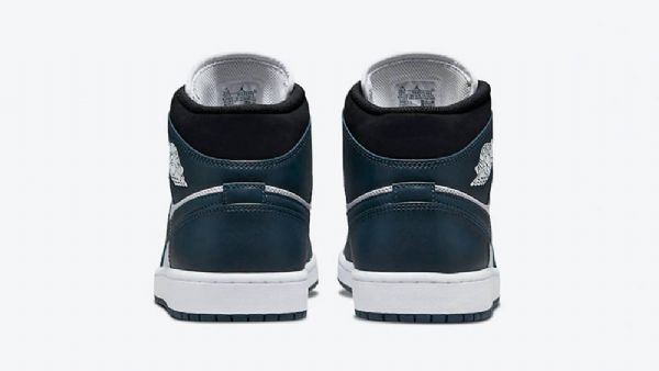 Nike Air Jordan 1 Mid Tops Sko Dame Mørke Marineblå Hvite