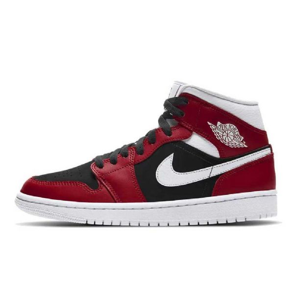 Nike Air Jordan 1 Mid Tops Sko Dame Rød Svarte