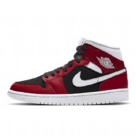 Nike Air Jordan 1 Mid Tops Sko Dame Rød Svarte
