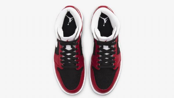 Nike Air Jordan 1 Mid Tops Sko Dame Rød Svarte