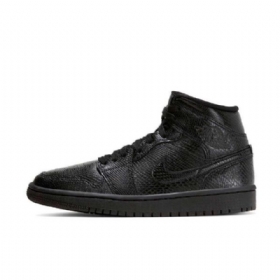 Nike Air Jordan 1 Mid Tops Sko Dame Svarte