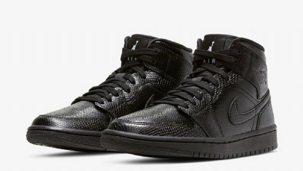 Nike Air Jordan 1 Mid Tops Sko Dame Svarte