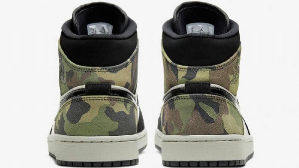 Nike Air Jordan 1 Mid Tops Sko Herre Camouflage Grønn