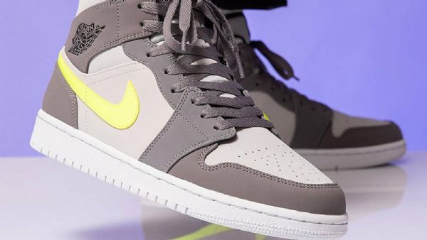 Nike Air Jordan 1 Mid Tops Sko Herre Grå