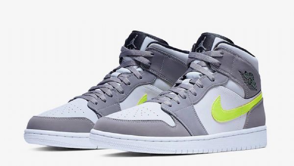 Nike Air Jordan 1 Mid Tops Sko Herre Grå