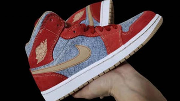 Nike Air Jordan 1 Mid Tops Sko Herre Grå Rød