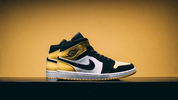 Nike Air Jordan 1 Mid Tops Sko Herre Gul