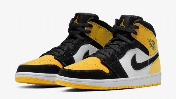 Nike Air Jordan 1 Mid Tops Sko Herre Gul