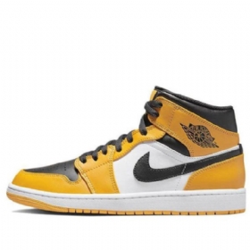 Nike Air Jordan 1 Mid Tops Sko Herre Gul