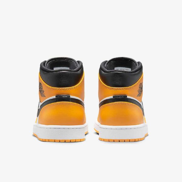 Nike Air Jordan 1 Mid Tops Sko Herre Gul Hvite Svarte
