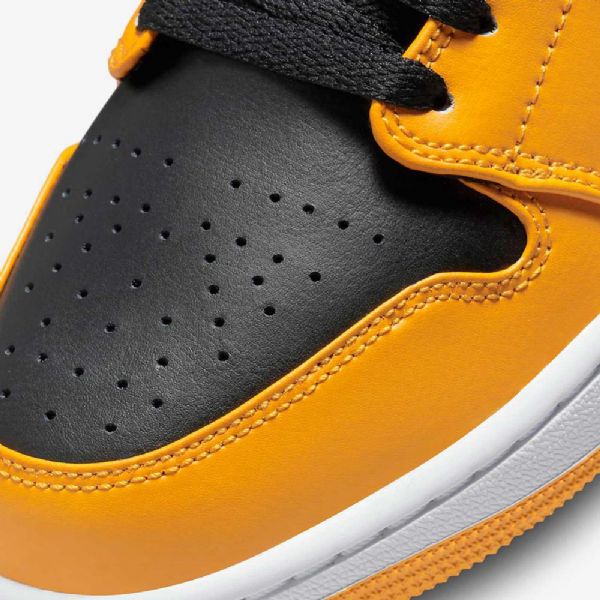 Nike Air Jordan 1 Mid Tops Sko Herre Gul Hvite Svarte
