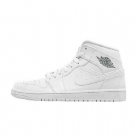 Nike Air Jordan 1 Mid Tops Sko Herre Hvite