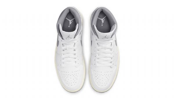 Nike Air Jordan 1 Mid Tops Sko Herre Hvite Grå