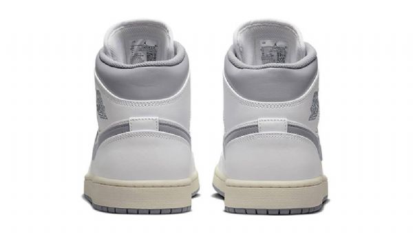 Nike Air Jordan 1 Mid Tops Sko Herre Hvite Grå