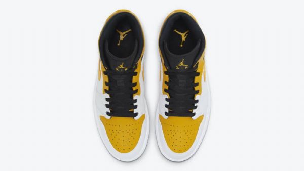 Nike Air Jordan 1 Mid Tops Sko Herre Hvite Gull