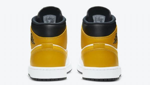 Nike Air Jordan 1 Mid Tops Sko Herre Hvite Gull