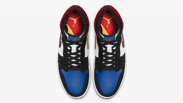 Nike Air Jordan 1 Mid Tops Sko Herre Lilla Hvite Rød