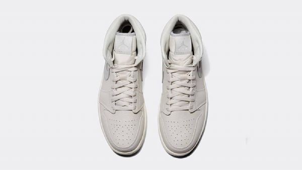Nike Air Jordan 1 Mid Tops Sko Herre Lyse Grå