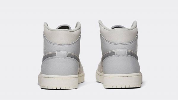 Nike Air Jordan 1 Mid Tops Sko Herre Lyse Grå