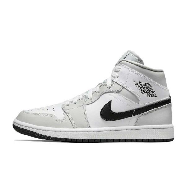 Nike Air Jordan 1 Mid Tops Sko Herre Lyse Grå