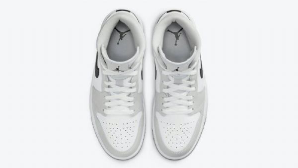 Nike Air Jordan 1 Mid Tops Sko Herre Lyse Grå