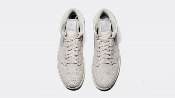 Nike Air Jordan 1 Mid Tops Sko Herre Lyse Grå