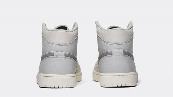 Nike Air Jordan 1 Mid Tops Sko Herre Lyse Grå