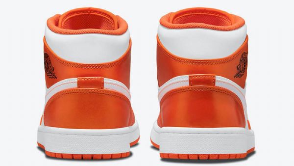Nike Air Jordan 1 Mid Tops Sko Herre Oransje Hvite