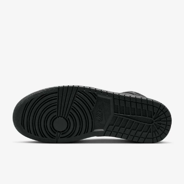 Nike Air Jordan 1 Mid Tops Sko Herre Svarte