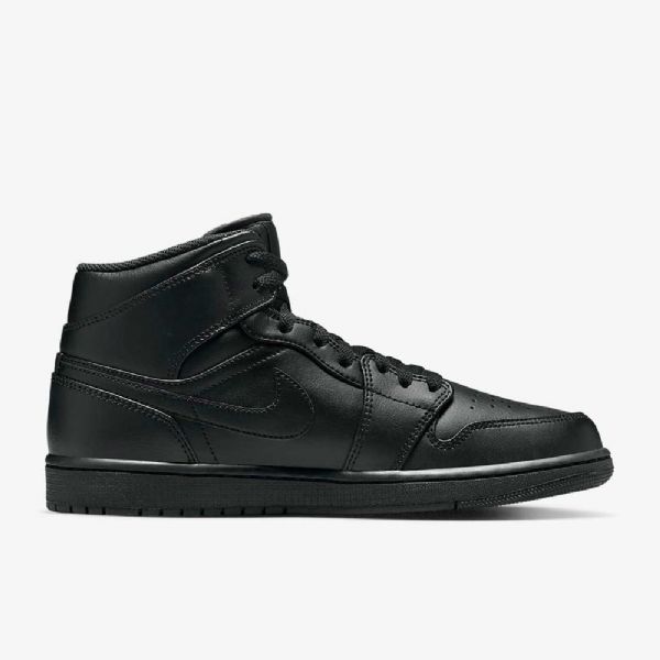 Nike Air Jordan 1 Mid Tops Sko Herre Svarte