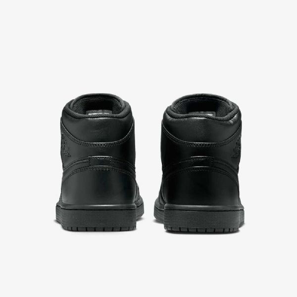 Nike Air Jordan 1 Mid Tops Sko Herre Svarte