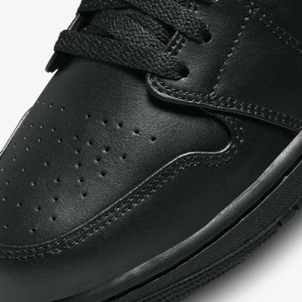 Nike Air Jordan 1 Mid Tops Sko Herre Svarte