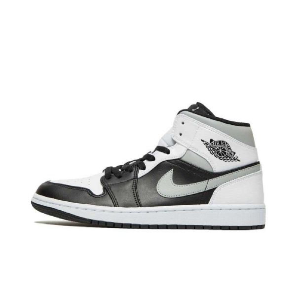 Nike Air Jordan 1 Mid Tops Sko Herre Svarte Grå