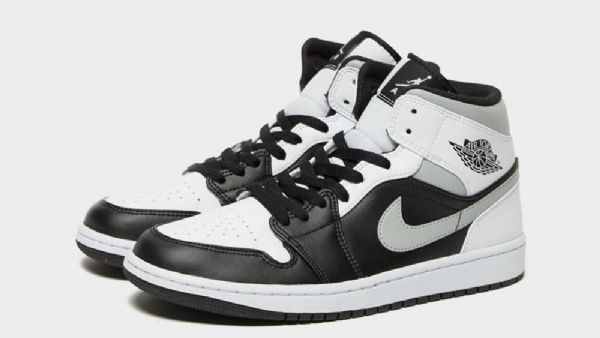 Nike Air Jordan 1 Mid Tops Sko Herre Svarte Grå