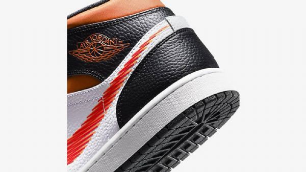 Nike Air Jordan 1 Mid Tops Sko Herre Svarte Oransje