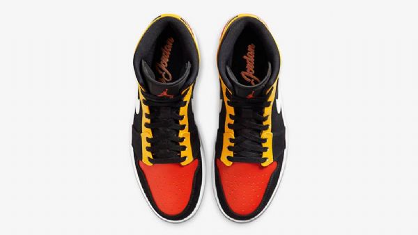 Nike Air Jordan 1 Mid Tops Sko Herre Svarte Oransje