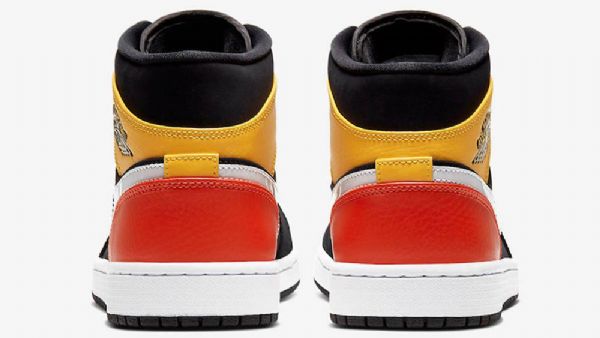 Nike Air Jordan 1 Mid Tops Sko Herre Svarte Oransje