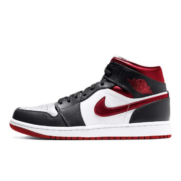 Nike Air Jordan 1 Mid Tops Sko Herre Svarte Rød