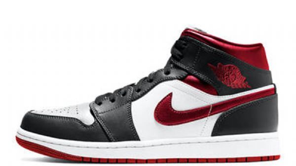 Nike Air Jordan 1 Mid Tops Sko Herre Svarte Rød