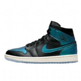 Nike Air Jordan 1 Mid Tops Sko Herre Svarte Turkis